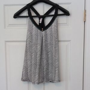 Xhilaration Black and White Chevron Tank Top